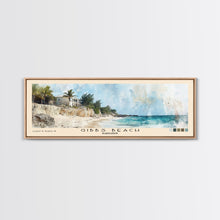 Load image into Gallery viewer, Gibbs Beach, Barbados Watercolor Print, Vacation Gift, Barbados Wall Art, Beach Painting, Beach Decor, Large Wall Art, Wood Frame Art
