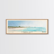Load image into Gallery viewer, Gibbs Cay, Turks and Caicos Watercolor Beach Print, Vacation Gift, Turks and Caicos Wall Art, Framed Canvas Print, Framed Beach Painting
