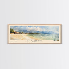 Load image into Gallery viewer, Gili Meno, Indonesia Watercolor Print, Vacation Gift, Indonesia Wall Art, Beach Painting, Beach Decor, Large Wall Art, Wood Frame Art
