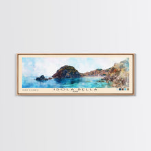 Load image into Gallery viewer, Isola Bella, Italy Watercolor Beach Print, Vacation Gift, Italy Wall Art, Framed Canvas Print, Framed Beach Painting
