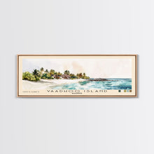 Cargar imagen en el visor de la galería, Vaadhoo Island, Maldives Watercolor Print, Vacation Gift, Maldives Wall Art, Beach Painting, Beach Decor, Large Wall Art, Wood Frame Art
