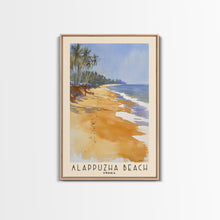 Load image into Gallery viewer, Alappuzha Beach, India Watercolor Print, Vacation Gift, India Wall Art, Beach Painting, Beach Decor, Large Wall Art, Wood Frame Art
