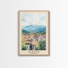 Carregar imagem no visualizador da galeria, Albena, Bulgaria Watercolor Beach Print, Vacation Gift, Bulgaria Wall Art, Framed Canvas Print, Framed Beach Painting
