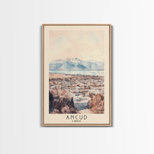 Load image into Gallery viewer, Ancud, Chile Watercolor Print, Vacation Gift, Chile Wall Art, Beach Painting, Beach Decor, Large Wall Art, Wood Frame Art
