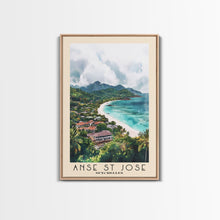 Load image into Gallery viewer, Anse St Jose, Seychelles Watercolor Beach Print, Vacation Gift, Seychelles Wall Art, Beach Painting, Beach Decor, Beach Painting
