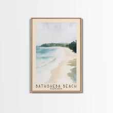 Load image into Gallery viewer, Bathsheba Beach, Barbados Watercolor Print, Vacation Gift, Barbados Wall Art, Beach Painting, Beach Decor, Large Wall Art, Wood Frame Art
