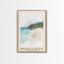 Load image into Gallery viewer, Brewer’s Beach, US Virgin islands Watercolor Print, Vacation Gift, US Virgin islands Wall Art, Beach Painting, Beach Decor, Large Wall Art, Wood Frame Art
