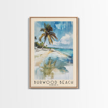 Carregar imagem no visualizador da galeria, Burwood Beach, Jamaica Watercolor Beach Print, Vacation Gift, Jamaica Wall Art, Framed Canvas Print, Framed Beach Painting
