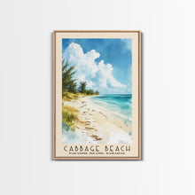 Carregar imagem no visualizador da galeria, Cabbage Beach, Paradise Island, Bahamas Watercolor Beach Print, Vacation Gift, Paradise Island, Bahamas Wall Art, Framed Canvas Print, Framed Beach Painting
