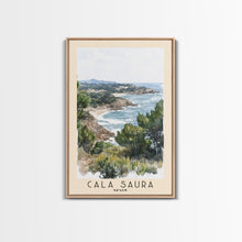 Cargar imagen en el visor de la galería, Cala Saura, Spain Watercolor Print, Vacation Gift, Spain Wall Art, Vacation Wall Art, Vacatation Memories, Beach Decor, Beach Or Lakehouse Art
