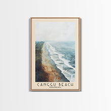 Load image into Gallery viewer, Canggu Beach, Indonesia Watercolor Print, Vacation Gift, Indonesia Wall Art, Beach Painting, Beach Decor, Large Wall Art, Wood Frame Art
