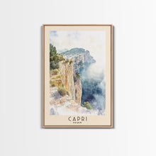 Load image into Gallery viewer, Capri, Italy Watercolor Beach Print, Vacation Gift, Italy Wall Art, Beach Painting, Beach Decor, Beach Painting
