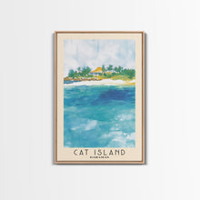 Cargar imagen en el visor de la galería, Cat Island, Bahamas Watercolor Beach Print, Vacation Gift, Bahamas Wall Art, Framed Canvas Print, Framed Beach Painting
