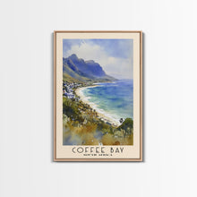 Load image into Gallery viewer, Coffee Bay, South Africa Watercolor Print, Vacation Gift, South Africa Wall Art, Beach Painting, Beach Decor, Large Wall Art, Wood Frame Art
