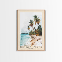 Load image into Gallery viewer, Trinidad Island, Brazil Watercolor Print, Vacation Gift, Brazil Wall Art, Beach Painting, Beach Decor, Large Wall Art, Wood Frame Art
