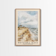 Load image into Gallery viewer, Whitstable beach, United Kingdom Watercolor Beach Print, Vacation Gift, United Kingdom Wall Art, Beach Painting, Beach Decor, Beach Painting
