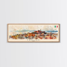 Carregar imagem no visualizador da galeria, Cagliari Italy Wall Art, Panoramic Travel Poster, Panoramic Framed Canvas Print, City Wall Art, Wall Hanging Home Decor, Travel Art
