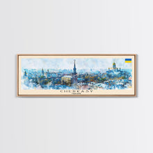 Cargar imagen en el visor de la galería, Cherkasy Ukraine Travel Art, City Art, Framed Canvas Print or Metal Wall Art, Europe Travel Poster, Panoramic Wall Art, Extra Wide Wall Art
