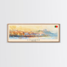 Load image into Gallery viewer, Coimbra Portugal Travel Art, City Art, Framed Canvas Print or Metal Wall Art, Europe Travel Poster, Panoramic Wall Art, Extra Wide Wall Art
