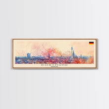 Load image into Gallery viewer, Dortmund Germany Wall Art, Panoramic Travel Poster, Panoramic Framed Canvas Print, City Wall Art, Wall Hanging Home Decor, Travel Art
