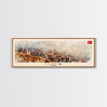 Load image into Gallery viewer, Elaz Turkey Wall Art, Panoramic Travel Poster, Panoramic Framed Canvas Print, City Wall Art, Wall Hanging Home Decor, Travel Art
