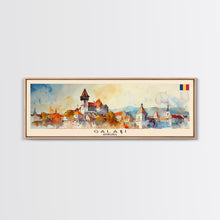 Carregar imagem no visualizador da galeria, Galati Romania Travel Art, City Art, Framed Canvas Print or Metal Wall Art, Europe Travel Poster, Panoramic Wall Art, Extra Wide Wall Art
