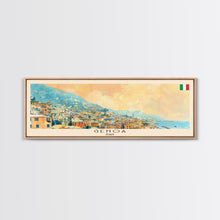 Carregar imagem no visualizador da galeria, Genoa Italy Travel Art, City Art, Framed Canvas Print or Metal Wall Art, Europe Travel Poster, Panoramic Wall Art, Extra Wide Wall Art
