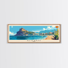 Carregar imagem no visualizador da galeria, Alicante Spain Travel Print Wall Art, Panoramic City Art, Travel Art, Wall Decor, Vacation Gift, Framed Canvas Print Or Metal Art
