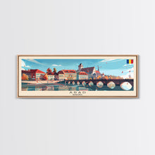 Carregar imagem no visualizador da galeria, Arad Romania Travel Art, City Art, Framed Canvas Print or Metal Wall Art, Europe Travel Poster, Panoramic Wall Art, Extra Wide Wall Art
