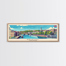 Carregar imagem no visualizador da galeria, Bristol United Kingdom Panoramic Travel Poster, Framed Canvas Print or Metal Wall Art, Travel Art, Home Decor, Panoramic Painting, Midcentury Art
