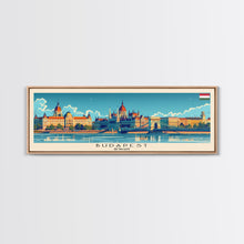 Carregar imagem no visualizador da galeria, Budapest Hungary Travel Art, City Art, Framed Canvas Print or Metal Wall Art, Europe Travel Poster, Panoramic Wall Art, Extra Wide Wall Art
