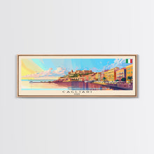 Carregar imagem no visualizador da galeria, Cagliari Italy Wall Art, Panoramic Travel Poster, Panoramic Framed Canvas Print, City Wall Art, Wall Hanging Home Decor, Travel Art
