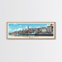 Cargar imagen en el visor de la galería, Charleroi Belgium Travel Print Wall Art, Panoramic City Art, Travel Art, Wall Decor, Vacation Gift, Framed Canvas Print Or Metal Art
