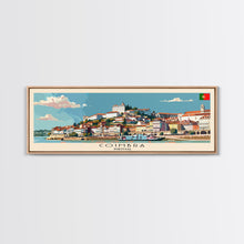 Cargar imagen en el visor de la galería, Coimbra Portugal Travel Art, City Art, Framed Canvas Print or Metal Wall Art, Europe Travel Poster, Panoramic Wall Art, Extra Wide Wall Art
