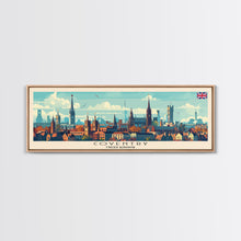 Load image into Gallery viewer, Coventry United Kingdom Wall Art, Panoramic Travel Poster, Panoramic Framed Canvas Print, City Wall Art, Wall Hanging Home Decor, Travel Art
