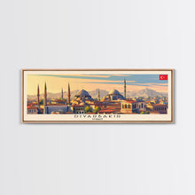 Load image into Gallery viewer, Diyarbakr Turkey Panoramic Travel Poster, Framed Canvas Print or Metal Wall Art, Travel Art, Home Decor, Panoramic Painting, Midcentury Art
