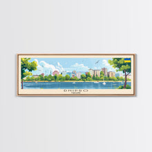 Load image into Gallery viewer, Dnipro Ukraine Wall Art, Panoramic Travel Poster, Panoramic Framed Canvas Print, City Wall Art, Wall Hanging Home Decor, Travel Art
