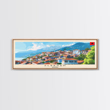 Load image into Gallery viewer, Elbasan Albania Travel Print Wall Art, Panoramic City Art, Travel Art, Wall Decor, Vacation Gift, Framed Canvas Print Or Metal Art

