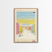 Load image into Gallery viewer, Yakutsk Russia Travel Poster Framed Canvas Print, Midcentury Modern Art, Pop Art Wall Decor, Living Room Art, Home Decoration
