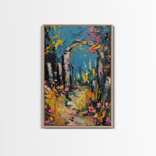 Load image into Gallery viewer, Spooky Graveyard at Night Framed Canvas Print, Ghostly Wall Art, Haunted Cemetery Scene, Halloween Decor, Eerie Artwork, Framed Canvas Print
