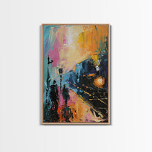 Load image into Gallery viewer, Haunted Carnival Ride at Night Framed Canvas Print, Halloween Wall Art, Spooky Home Decor, Ghostly, Haunted Amusement Park, Halloween Art
