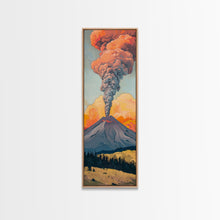 Load image into Gallery viewer, Colorful Volcano Eruption Printed on Framed Canvas, Vertical Landscape Art Print, Mountain Wall Art, 3D Canvas Art, Vertical Office Art
