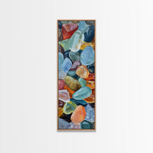 Load image into Gallery viewer, Colorful Textured Canvas Painting of Glass Rocks, Nature Art Print for Living Room, Oversized Canvas Art, Narrow Wall Art Print, Modern Art
