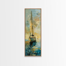 Load image into Gallery viewer, Framed Sailboat Canvas Art Print Framed, Sailboat Painting, Nautical Wall Art for Beach House, Large Wall Art Print for Him, Coastal Art
