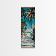 Carregar imagem no visualizador da galeria, Beach Landscape Painted Canvas Art, Coastal Wall Art Print, Gallery Wall Art for Beach House, Oversized Vertical Wall Art for Living Room
