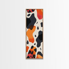 Carregar imagem no visualizador da galeria, Abstract Boho Leopard Print Pattern - Framed Canvas Print, Midcentury Modern Skinny Art, Tall Wall Art for Living Room or Bedroom Decor
