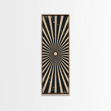Carregar imagem no visualizador da galeria, Black and White Sun Burst Art Deco Inspired Framed Canvas Print, Wall Art, Office or Mancave Wall Art
