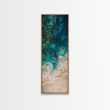 Carregar imagem no visualizador da galeria, Abstract Ocean Waves Art - Framed Canvas Print, Farmhouse Art, Boho Art, Skinny Art, Tall Art, Living Room Decor, Coastal Wall Art for Home Decor
