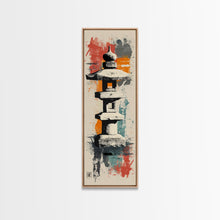 Carregar imagem no visualizador da galeria, Zen Stone Lantern Skinny Art Tall Art Japanese Ukiyo-e Inspired Framed Canvas Wall Art
