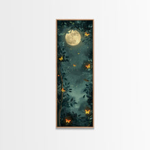 Carregar imagem no visualizador da galeria, Full Moon And Butterflies In A Night Forest Japanese Style Framed Canvas Print, Wall Art Ready To Hang For Your Home
